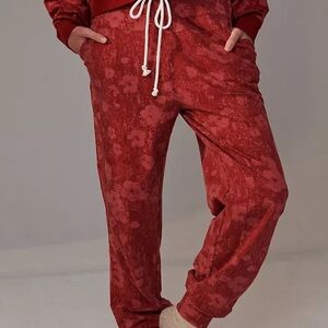 Women's Red Tie-Dye Jogger Pants